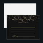 Postale Gold Confetti Fancy Script Mariage carte conseil<br><div class="desc">Cette carte de conseil mariage en écriture de confetti or est parfaite pour un mariage rustique. Le design simple et élégant présente des confettis dorés brillants associés à une typographie stylisée. Ces cartes sont parfaites pour un mariage, une douche nuptiale, un baby shower, une fête de remise de diplômes et...</div>