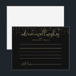 Postale Gold Confetti Fancy Script Mariage carte conseil<br><div class="desc">Cette carte de conseil mariage en écriture de confetti or est parfaite pour un mariage rustique. Le design simple et élégant présente des confettis dorés brillants associés à une typographie stylisée. Ces cartes sont parfaites pour un mariage, une douche nuptiale, un baby shower, une fête de remise de diplômes et...</div>