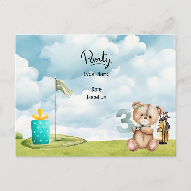 Postale Golf 3e anniversaire, carte de sauvegarde de la da (Devant)