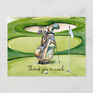 Postale Golf Bag carte de remerciements terrain de golf aq