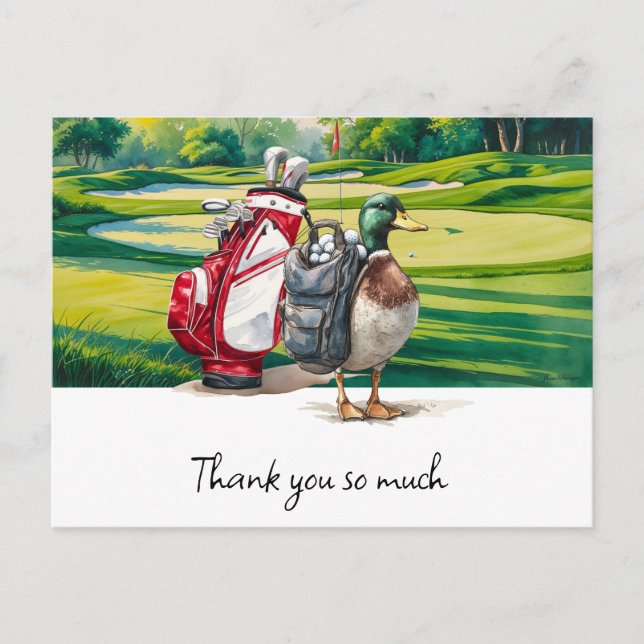 Postale Golf Bag carte de remerciements terrain de golf aq (Devant)