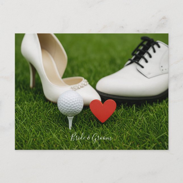 Postale Golf carte balle de golf avec amour (Devant)