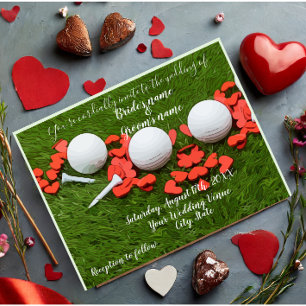 Postale Golf carte balle de golf avec amour