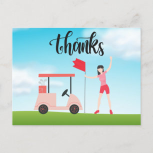 Postale Golf Carte de remerciements avec femme golfeuse su