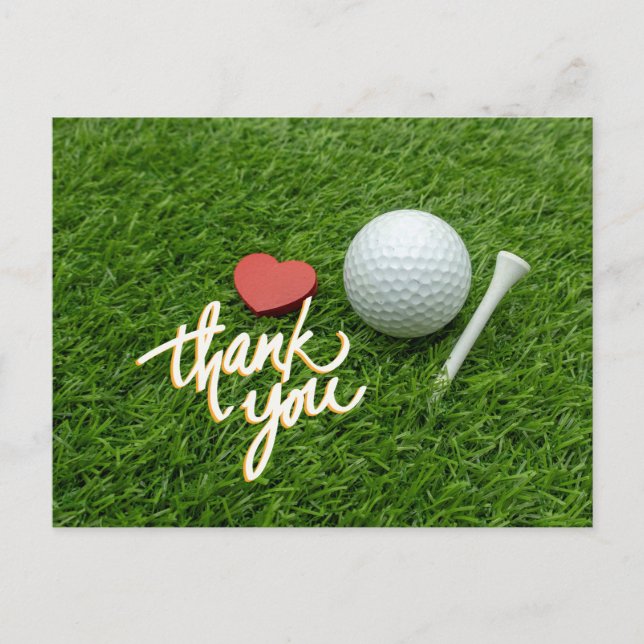 Postale Golf carte de remerciements avec golf boule tee av (Devant)