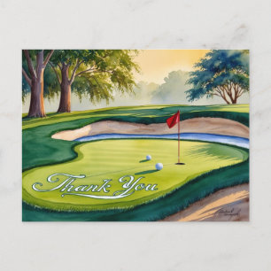 Postale Golf Carte de remerciements couleur aquarelle