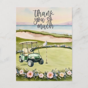 Postale Golf carte de remerciements terrain d'aquarelle