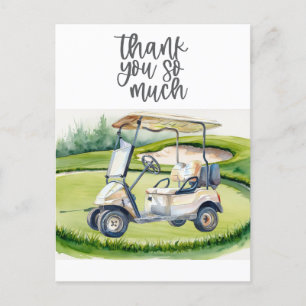 Postale Golf carte de remerciements terrain d'aquarelle