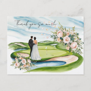 Postale Golf mariage terrain de golf carte de remerciement