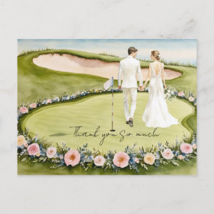 Postale Golf mariage terrain de golf carte de remerciement