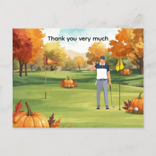Postale Golf Thanksgiving carte de remerciements de voeux