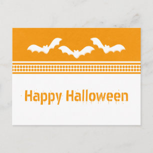 Postale Gone Batty Halloween Carte postale, orange et blan