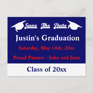 Postale Graduation Enregistrer La Carte Date Avec Blanc