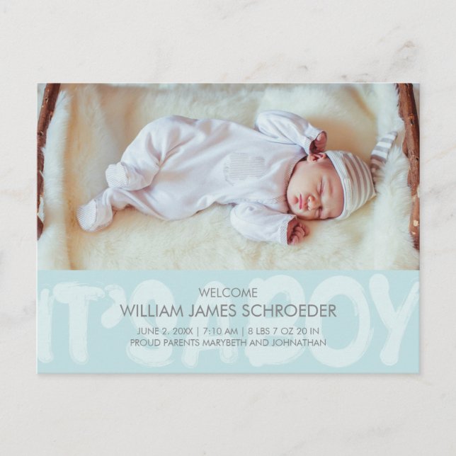 Postale Graffiti Blue Baby Faire-part de naissance Carte p (Devant)