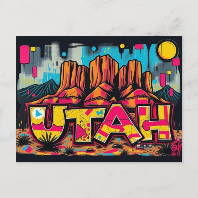 Postale Graffiti de la Vallée du Monument à Utah Carte pos (Devant)