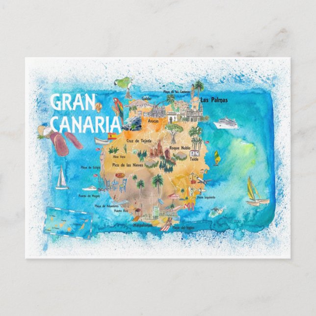 Postale Gran Canary Canarias Espagne Carte illustrée (Devant)
