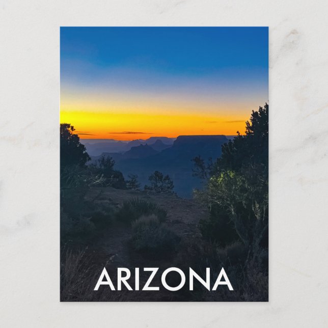 Postale Grand Canyon au coucher du soleil Arizona Carte po (Devant)