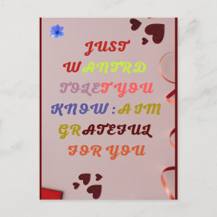 Postale Gratitude juste parce que carte de voeux par SMILE