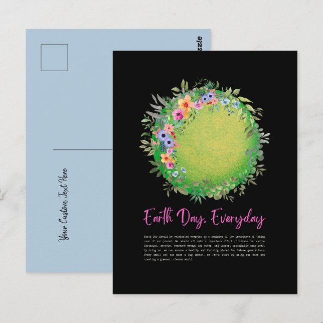Postale Green Save the Planet Jour des terres Carte postal (Devant / Derrière)
