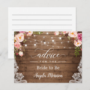 Postale Guirlande de lumières rustique Carte de conseils f