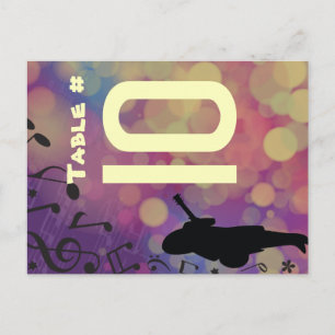 Postale Guitare Bat mitzvah table carte de siège