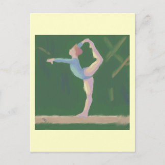 Postale Gymnaste sur le faisceau d'équilibre, carte