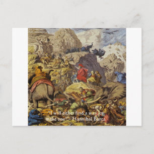 Postale Hannibal Barca & Armée & Citations Cadeaux & Carte