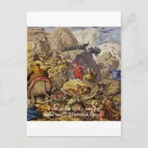 Postale Hannibal Barca & Armée & Citations Cadeaux & Carte