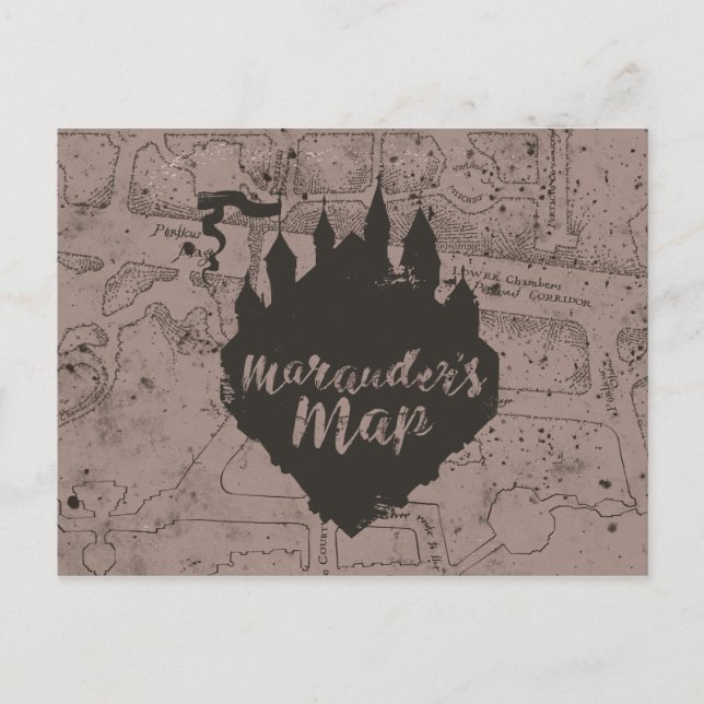 Postale Harry Potter | Château HOGWARTS™ Carte du Maraudeu (Devant)