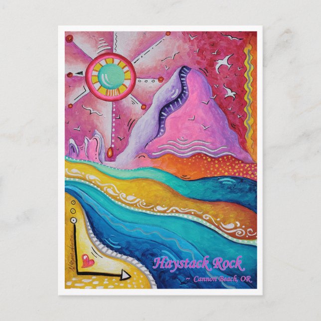 Postale Haystack Rock Cannon Beach OU Travel Art Carte pos (Devant)