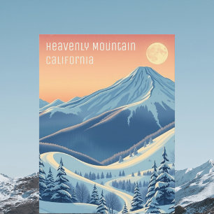 Postale HeavenMountain California vacances ski Carte posta