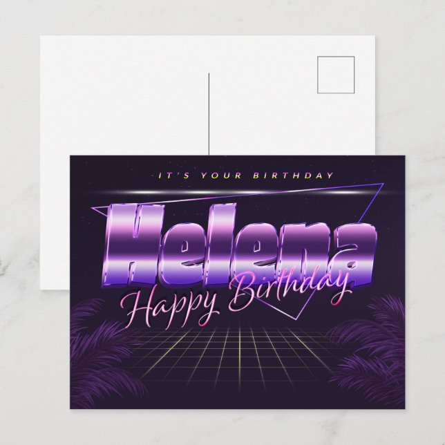 Postale Hélène Nom Prénom Date de naissance de la carte po (Devant / Derrière)