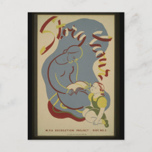 Postale Heure de l'histoire de la carte postale-WPA