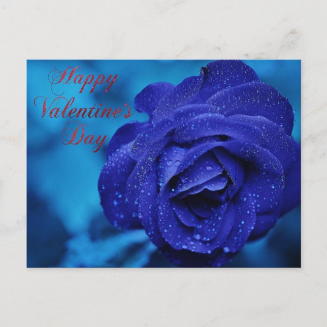 Postale Heureuse Sainte-Valentin bleu rose cadeau Carte po (Devant)