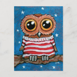 Postale Hibou aux yeux écarquillés Stars & Stripes | Carte