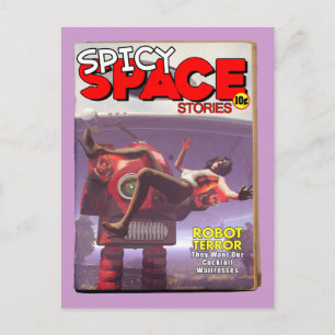 Postale Histoires Spicy Space Fake Pulp Cover Carte postal