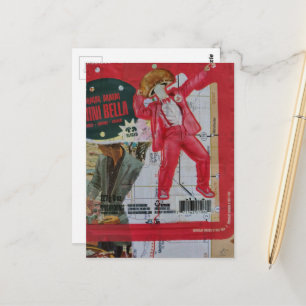 Postale Homme champignon et carte avec collage d'images ré
