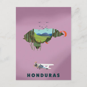 Postale Honduras Carte illustrée affiche de voyage