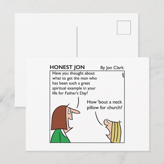 Postale Honest Jon drôle Carte de fête du Père (Devant / Derrière)