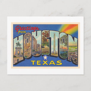 Postale Houston Texas TX Vintage Grande Lettre Carte posta