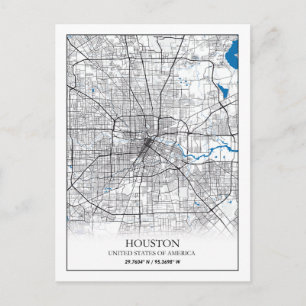 Postale Houston Texas USA City Travel City Carte