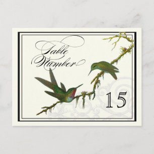 Postale Hummingbirds n Swirls - Numéro de carte de tableau