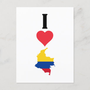 Postale I Love Colombia Vertical I Heart Country Carte du 