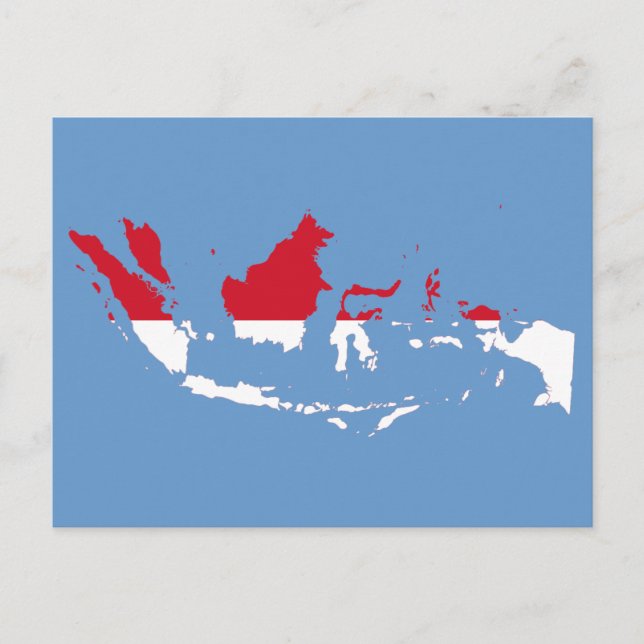 Postale ID Indonésie, Jakarta, Carte du drapeau (Devant)