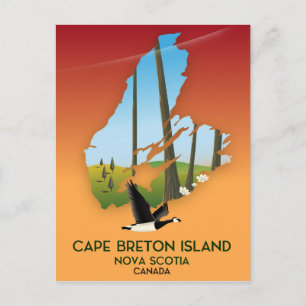Postale Île du Cap-Breton Nouvelle-Écosse Canada carte