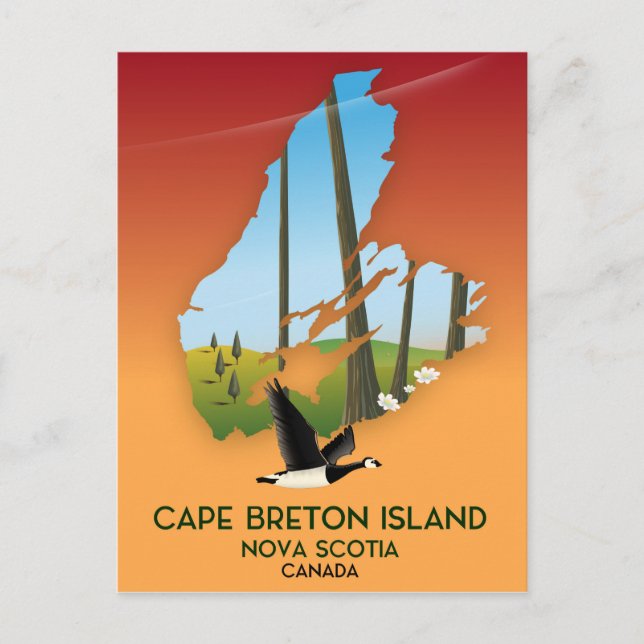 Postale Île du Cap-Breton Nouvelle-Écosse Canada carte (Devant)