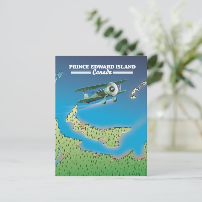 Postale Île-du-Prince-Édouard, carte du Canada. (Debout devant)