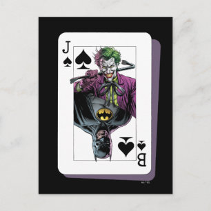 Postale Illustration de carte à jouer Joker et Batman Spad