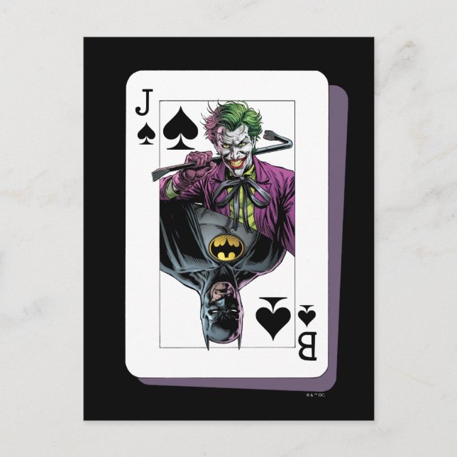 Postale Illustration de carte à jouer Joker et Batman Spad (Devant)