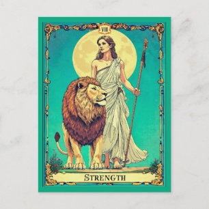 Postale Illustration de carte de tarot, Force